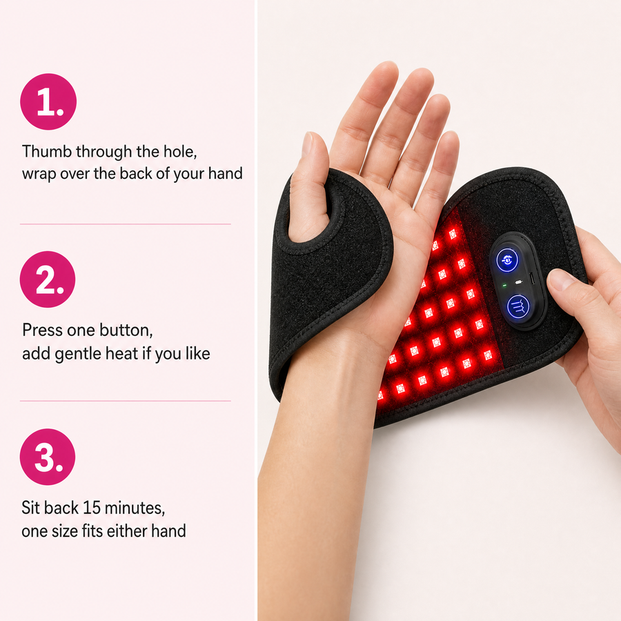 LumiHand red light hand wrap - how to