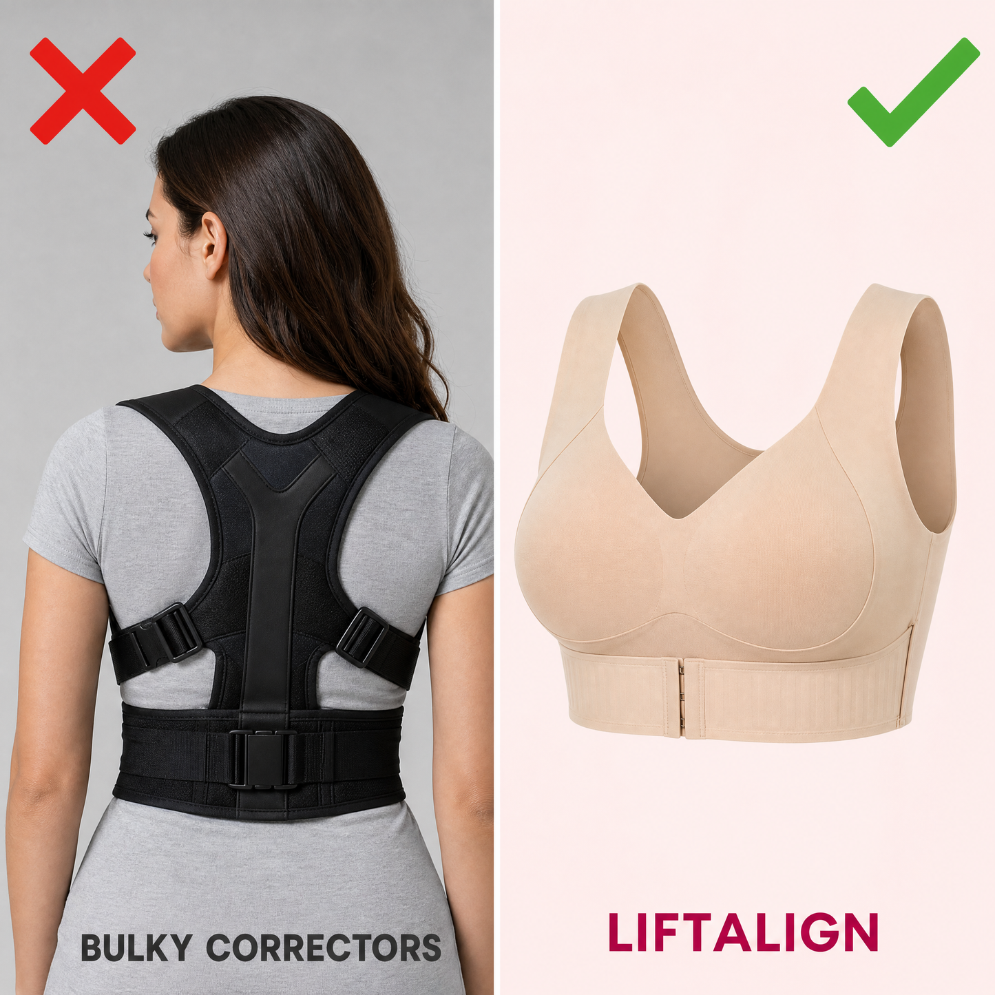 LiftAlign vs regular bra vs posture corrector comparison
